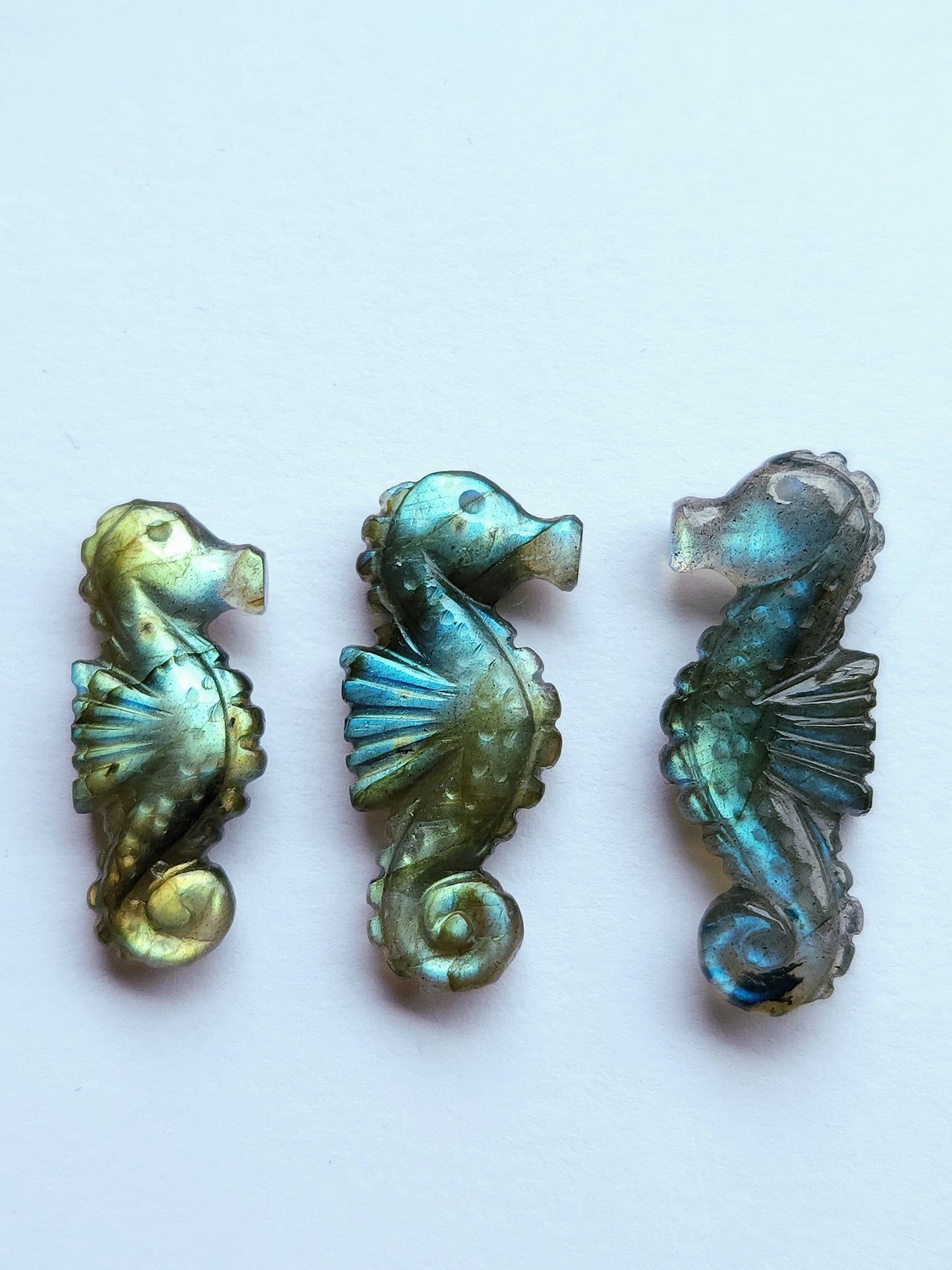 Natural Labradorite Carved Sea Horse | Gemstone Fish Carvings
