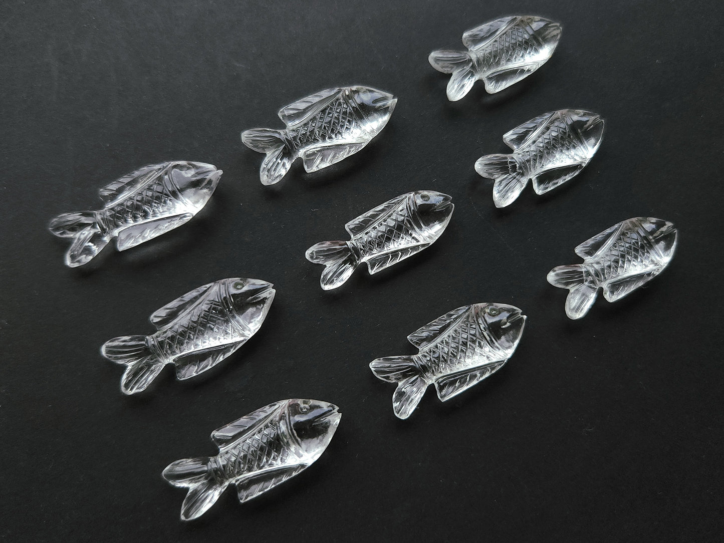 Natural Crystal Quartz Hand-Carved Fish | Fish Carvings