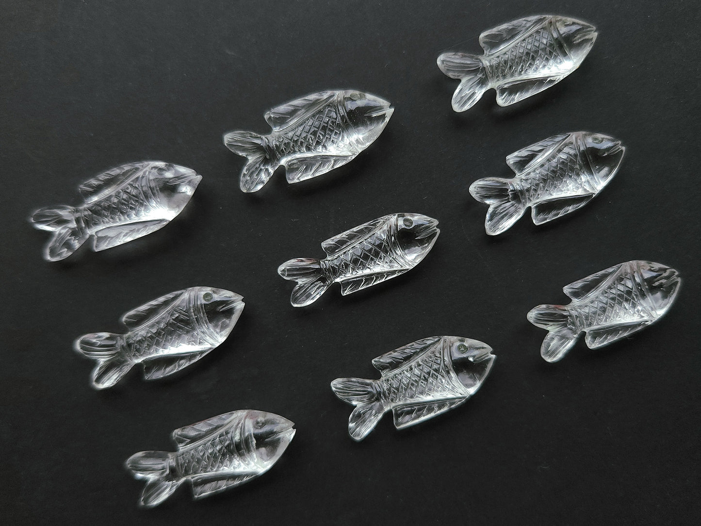 Natural Crystal Quartz Hand-Carved Fish | Fish Carvings