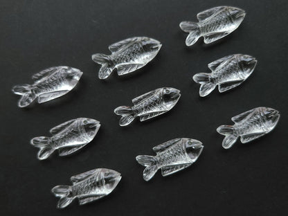 Natural Crystal Quartz Hand-Carved Fish | Fish Carvings