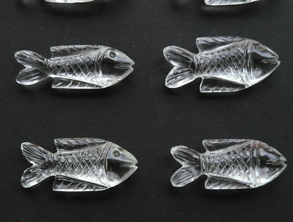 Natural Crystal Quartz Hand-Carved Fish | Fish Carvings