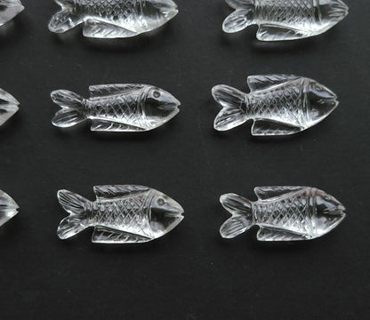 Natural Crystal Quartz Hand-Carved Fish | Fish Carvings