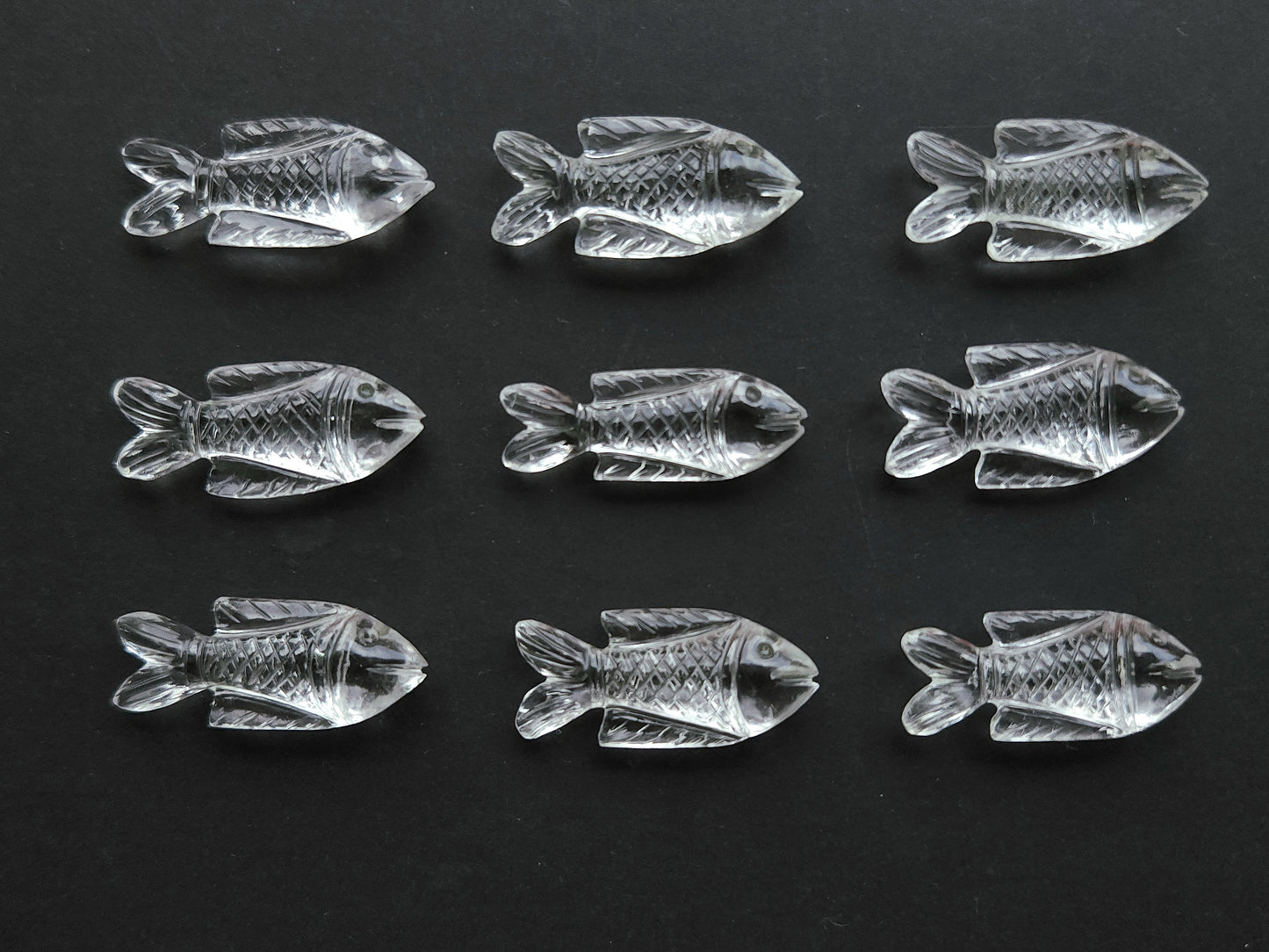 Natural Crystal Quartz Hand-Carved Fish | Fish Carvings