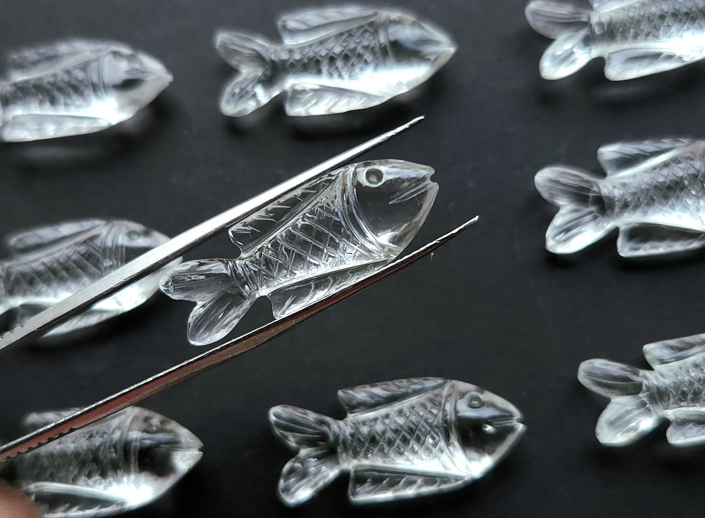 Natural Crystal Quartz Hand-Carved Fish | Fish Carvings