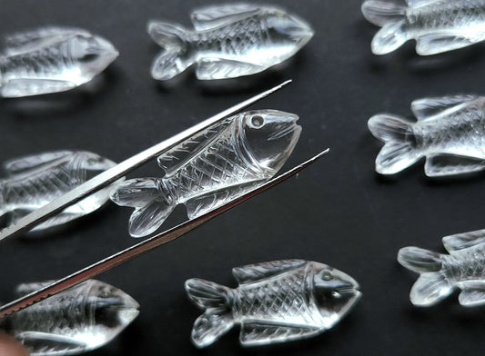 Natural Crystal Quartz Hand-Carved Fish | Fish Carvings