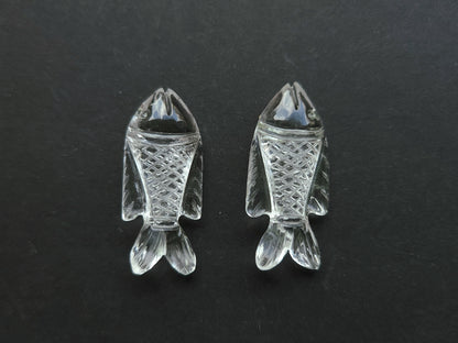 Natural Crystal Quartz Hand-Carved Fish | Fish Carvings