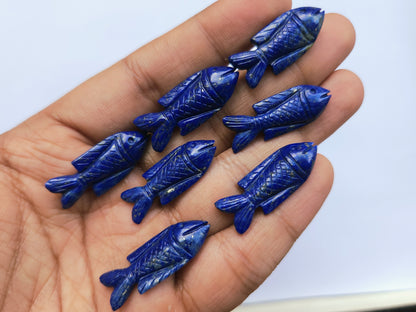 Natural Lapis Lazuli Hand-Carved Fish | Fish Carvings