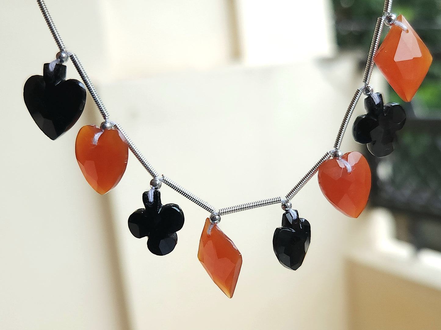 Natural Onyx Cards Suite Faceted Beads | Faceted Briolette