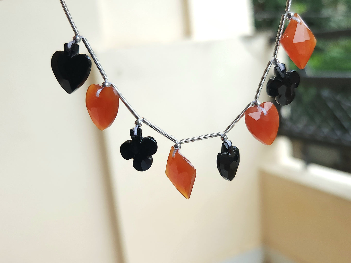 Natural Onyx Cards Suite Faceted Beads | Faceted Briolette