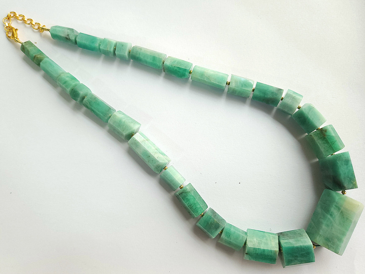 Natural Emerald Faceted Cylindrical Beads for Beaded Necklaces and Jewelry