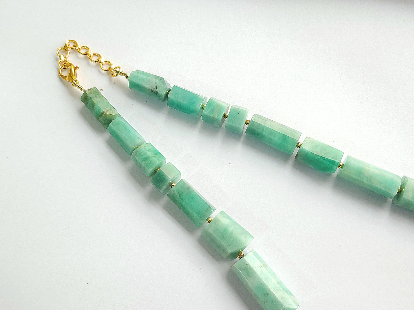 Natural Emerald Faceted Cylindrical Beads for Beaded Necklaces and Jewelry