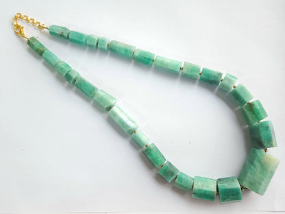 Natural Emerald Faceted Cylindrical Beads for Beaded Necklaces and Jewelry