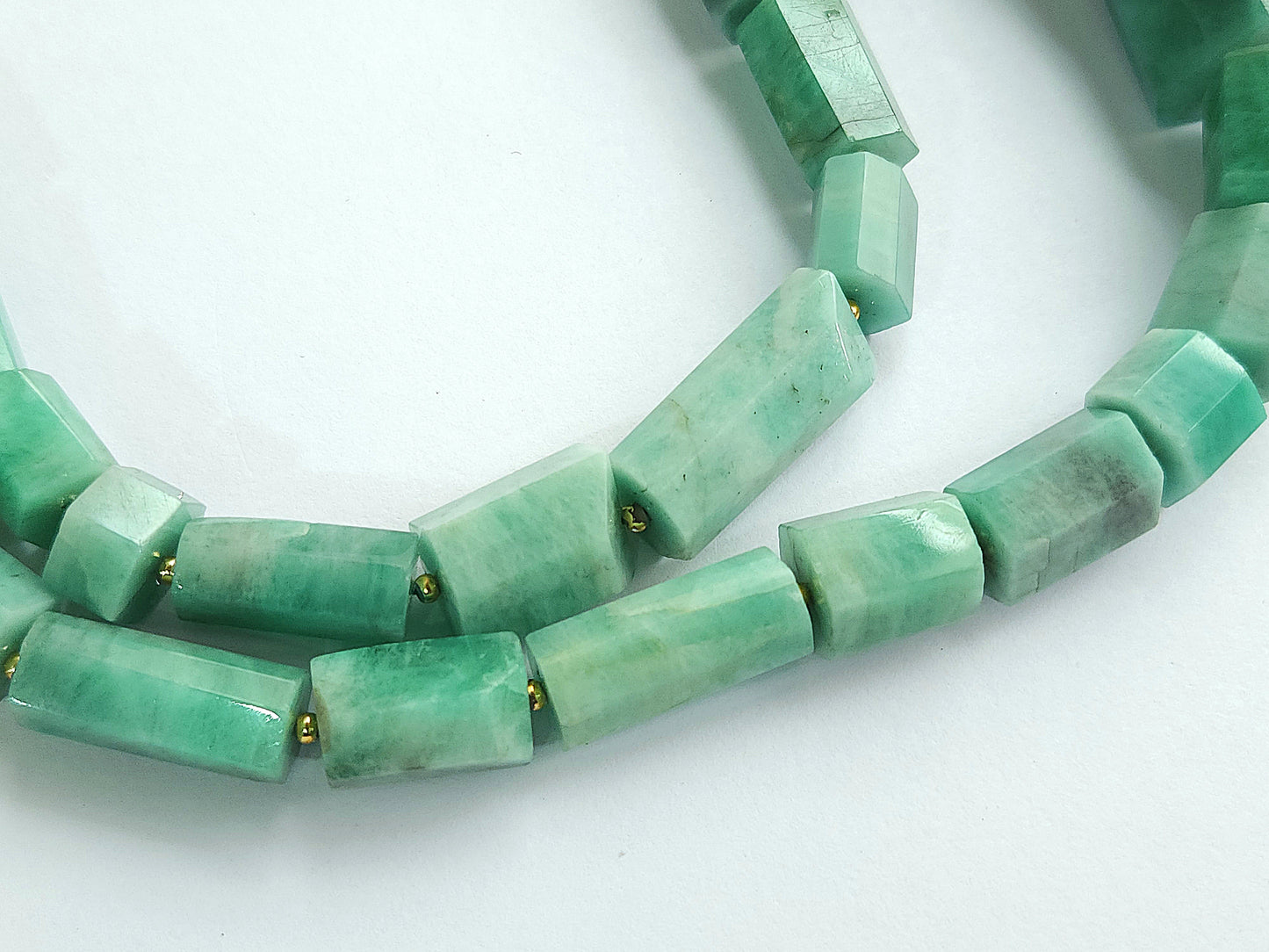 Natural Emerald Faceted Cylindrical Beads for Beaded Necklaces and Jewelry