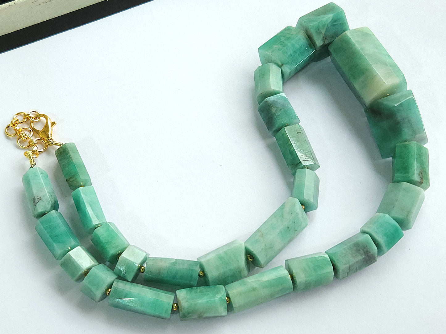 Natural Emerald Faceted Cylindrical Beads for Beaded Necklaces and Jewelry