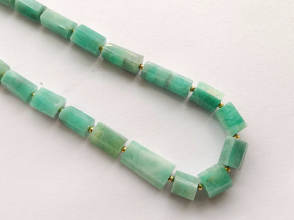 Natural Emerald Faceted Cylindrical Beads for Beaded Necklaces and Jewelry
