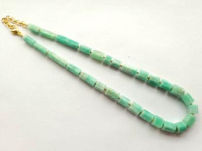 Natural Emerald Faceted Cylindrical Beads for Beaded Necklaces and Jewelry