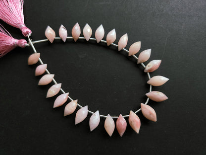 Natural Peruvian Pink Opal Olive Drops | Pink Opal Faceted Drops