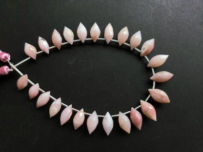 Natural Peruvian Pink Opal Olive Drops | Pink Opal Faceted Drops