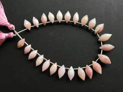 Natural Peruvian Pink Opal Olive Drops | Pink Opal Faceted Drops