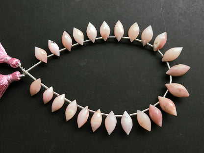Natural Peruvian Pink Opal Olive Drops | Pink Opal Faceted Drops
