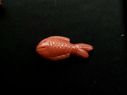 Natural Italian Coral Fish Carvings for Pendants & Charms