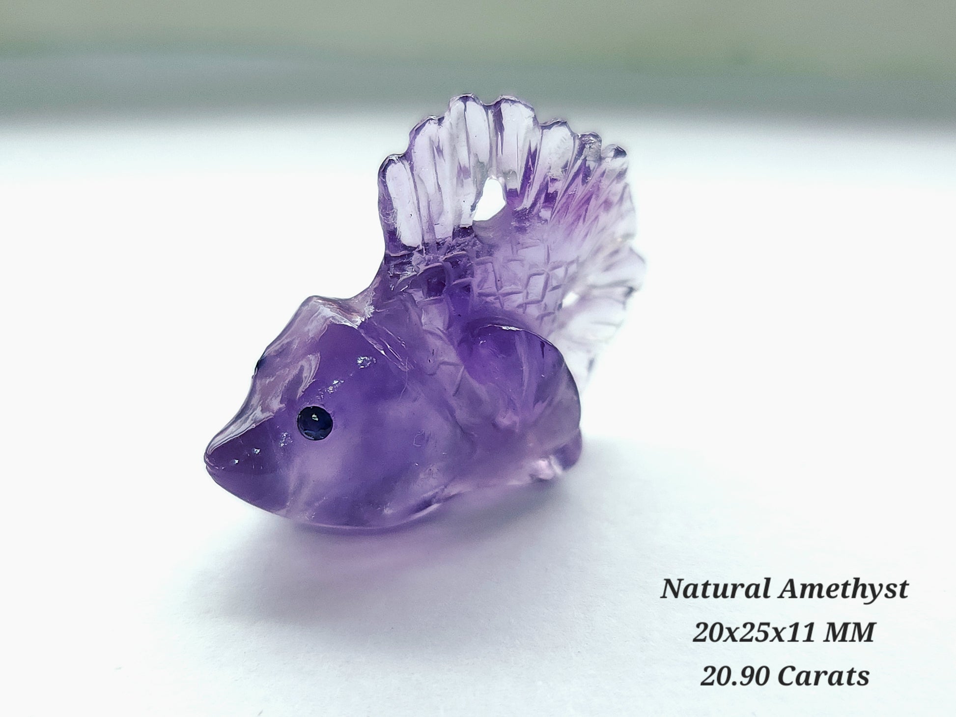 Natural Amethyst Hand-Carved Fishes | Unique Fish Carvings Design For Pendants, Charms & Jewelry Making
