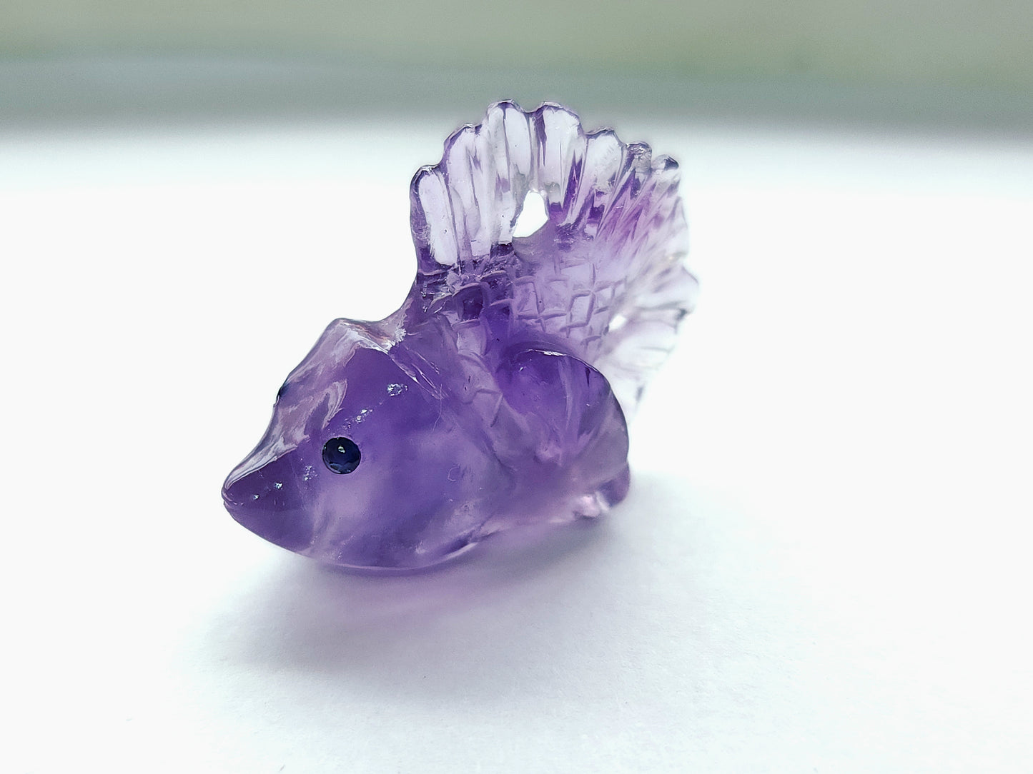 Natural Amethyst Hand-Carved Fishes | Unique Fish Carvings Design