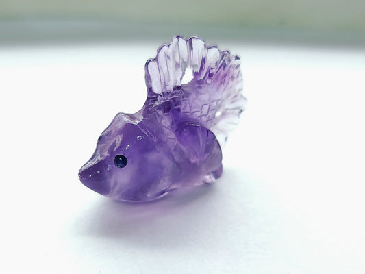Natural Amethyst Hand-Carved Fishes | Unique Fish Carvings Design