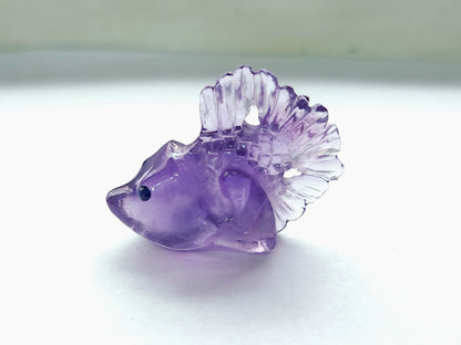 Natural Amethyst Hand-Carved Fishes | Unique Fish Carvings Design