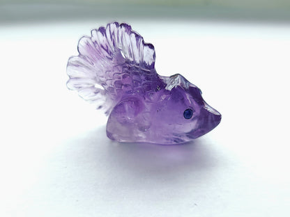 Natural Amethyst Hand-Carved Fishes | Unique Fish Carvings Design