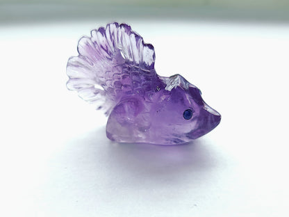 Natural Amethyst Hand-Carved Fishes | Unique Fish Carvings Design
