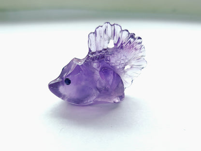 Natural Amethyst Hand-Carved Fishes | Unique Fish Carvings Design