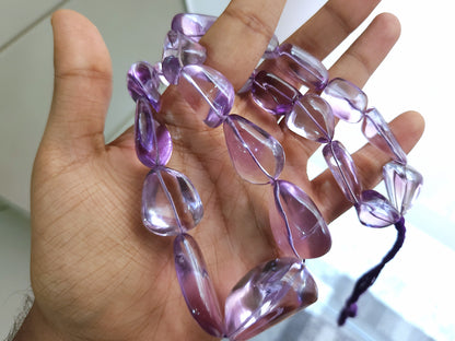 Natural Amethyst Smooth Tumble/Nuggets Shape Beads  Gemstone
