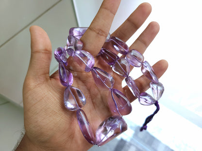 Natural Amethyst Smooth Tumble/Nuggets Shape Beads  Gemstone