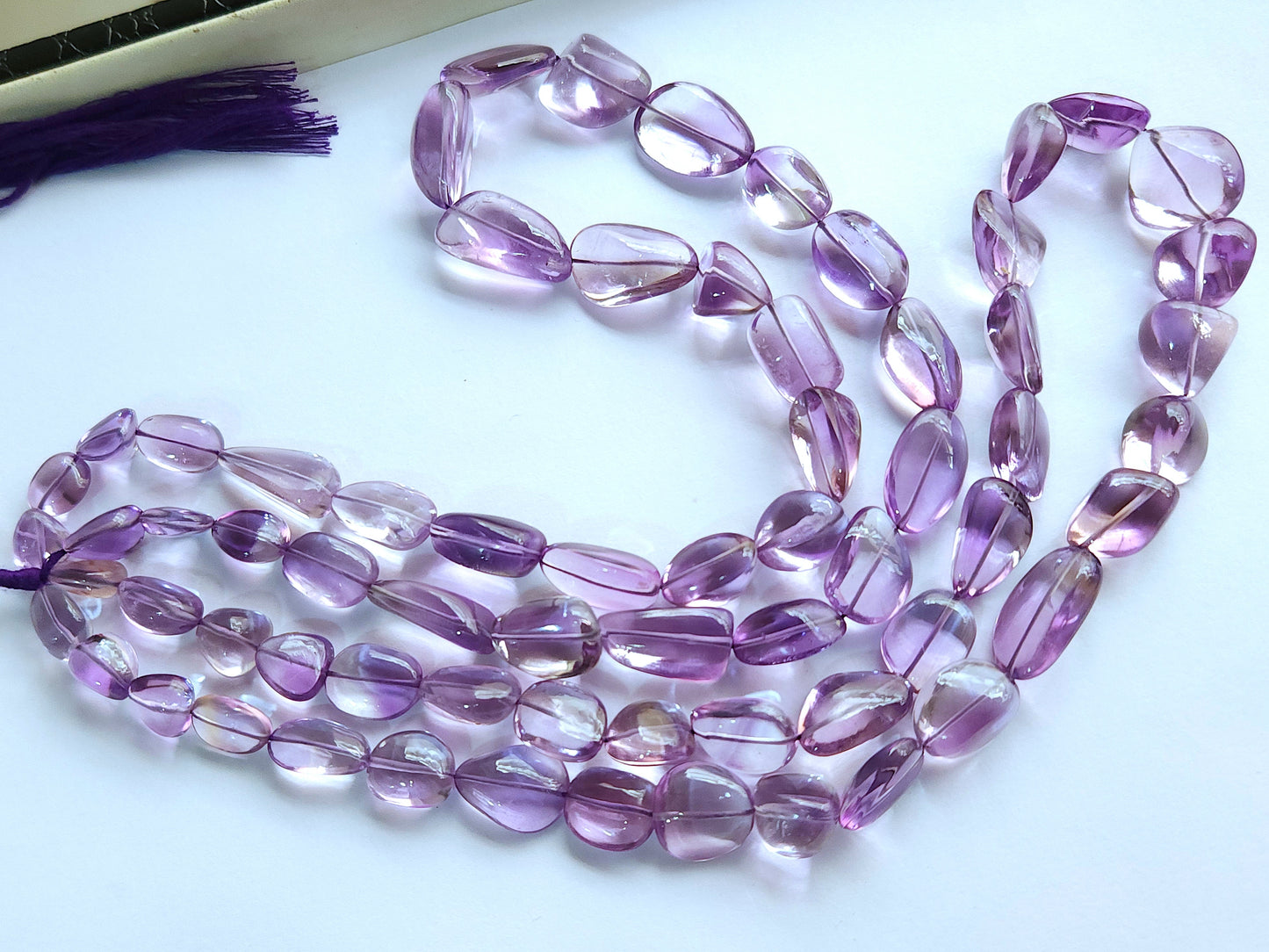 Natural Amethyst Smooth Tumble/Nuggets Shape Beads  Gemstone