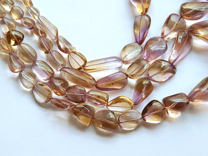 Natural Bi-Colour Ametrine Smooth Tumble/Nugget Shape Beads