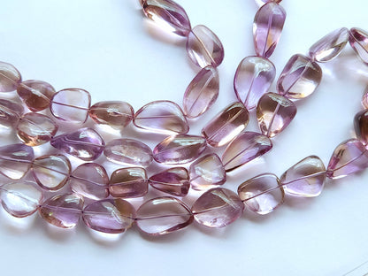 Natural Bi-Colour Ametrine Smooth Tumble/Nugget Shape Beads