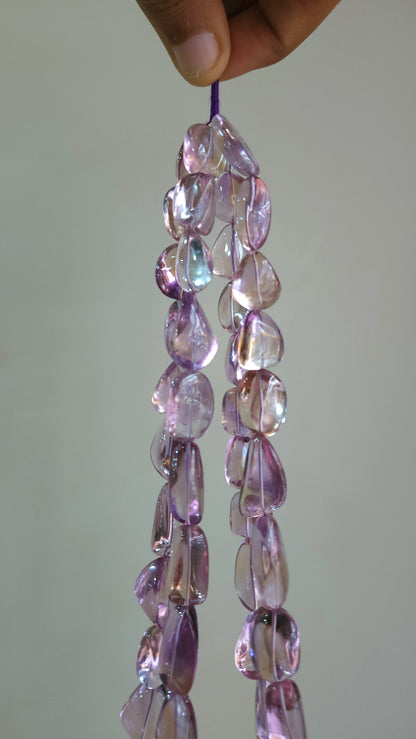 Natural Bi-Colour Ametrine Smooth Tumble/Nugget Shape Beads
