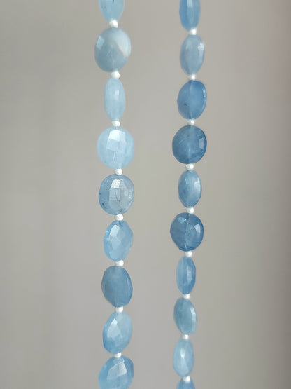 Natural Aquamarine Round Faceted Briolette Beads