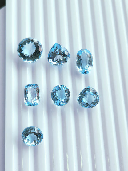 Natural Sky Blue Topaz Loose Pieces Gemstone | 11 To 15 MM