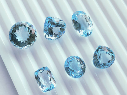 Natural Blue Topaz Loose Pieces | 11 To 15 MM | Sky Blue Topaz Gemstone Lot For Pendants, Charms & Jewelry Making