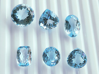 Natural Sky Blue Topaz Loose Pieces Gemstone | 11 To 15 MM
