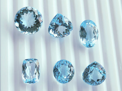 Natural Sky Blue Topaz Loose Pieces Gemstone | 11 To 15 MM