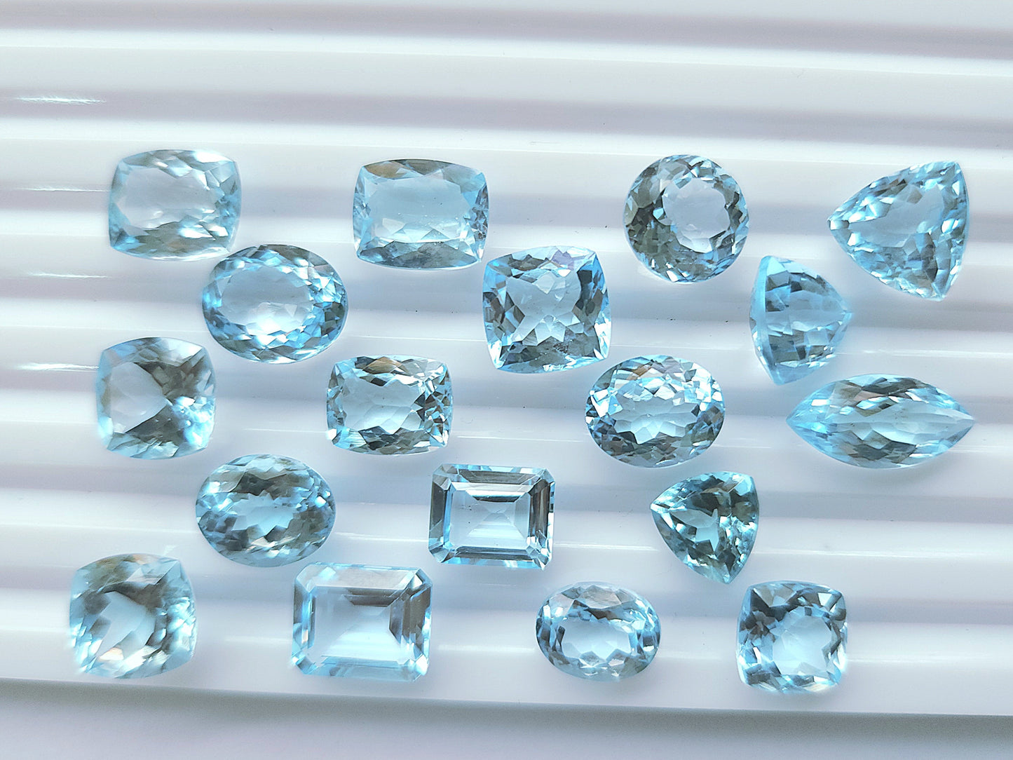 Natural Sky Blue Topaz Loose Pieces Gemstone | 9 To 11 MM
