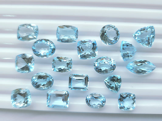 Natural Sky Blue Topaz Loose Pieces Gemstone | 9 To 11 MM