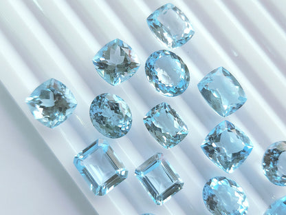 Natural Sky Blue Topaz Loose Pieces Gemstone | 9 To 11 MM