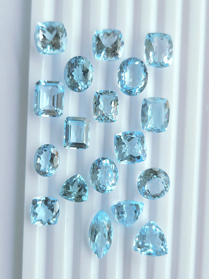 Natural Sky Blue Topaz Loose Pieces Gemstone | 9 To 11 MM