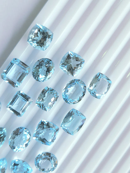 Natural Sky Blue Topaz Loose Pieces Gemstone | 9 To 11 MM