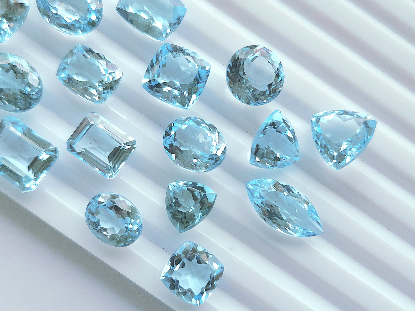Natural Sky Blue Topaz Loose Pieces Gemstone | 9 To 11 MM