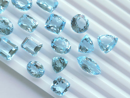 Natural Sky Blue Topaz Loose Pieces Gemstone | 9 To 11 MM
